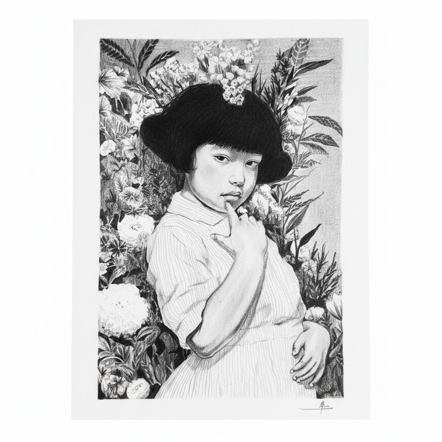 Garden of Secrets ORIGINAL PENCIL DRAWING