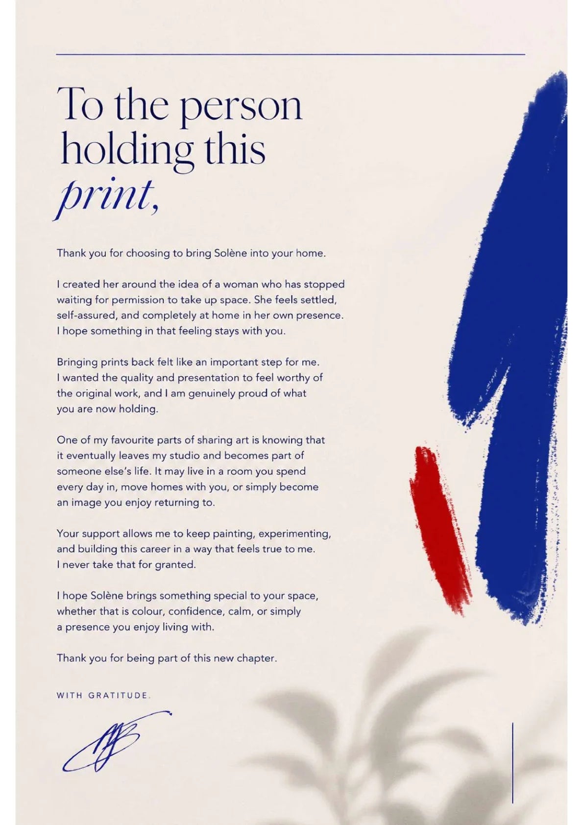 Solène — A letter from the artist