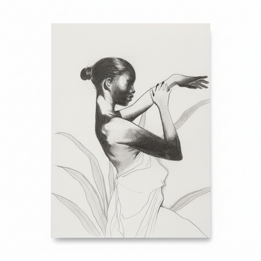 Dancing Silhouette ORIGINAL PENCIL DRAWING