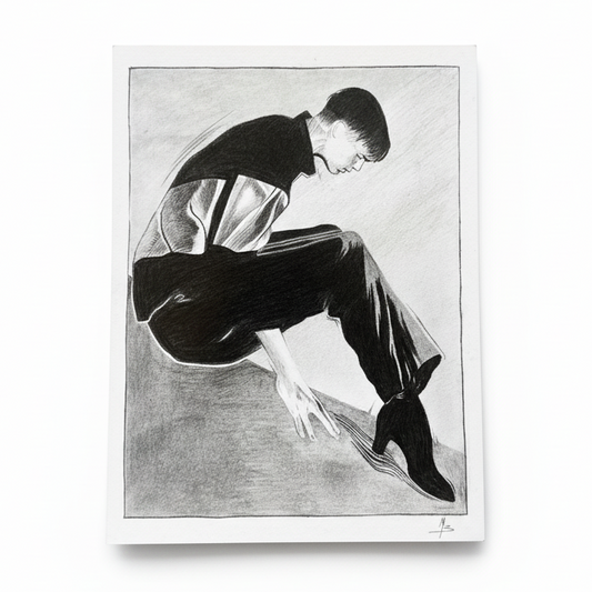 Caught in Motion ORIGINAL PENCIL DRAWING